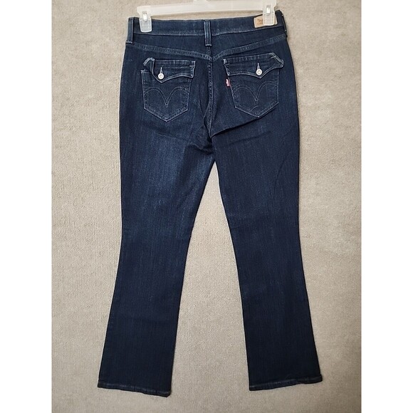 Levis 515 Bootcut Jeans Womens 8 29x32 Blue Dark Wash Cotton Stretch - Picture 3 of 8